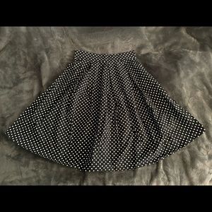 Black & white polkadot skirt